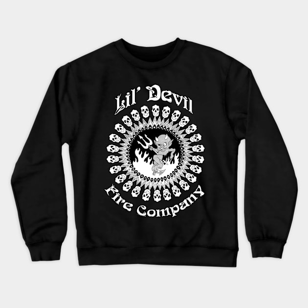 Lil' Devil Fire Company Crewneck Sweatshirt by CosmicAngerDesign